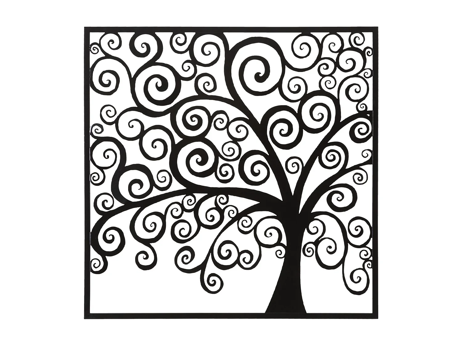 Décoration Murale Encadrée en Métal "Three Plus" 100cm Noir