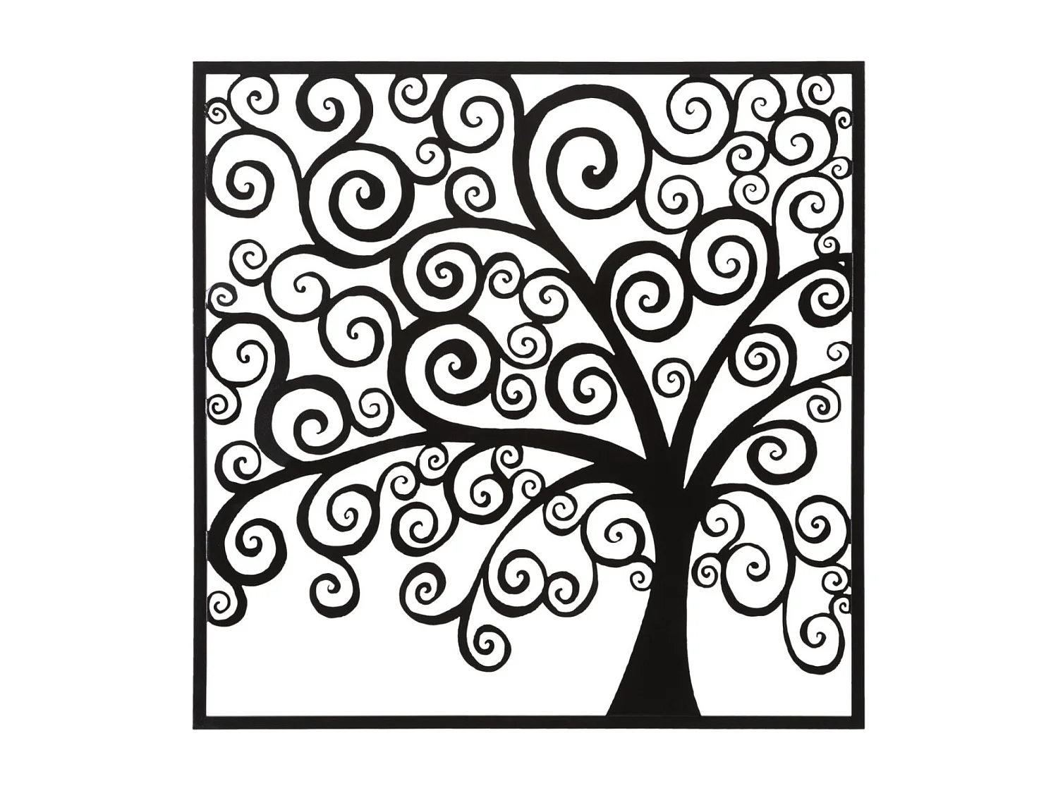 Décoration Murale Encadrée en Métal "Three Plus" 100cm Noir