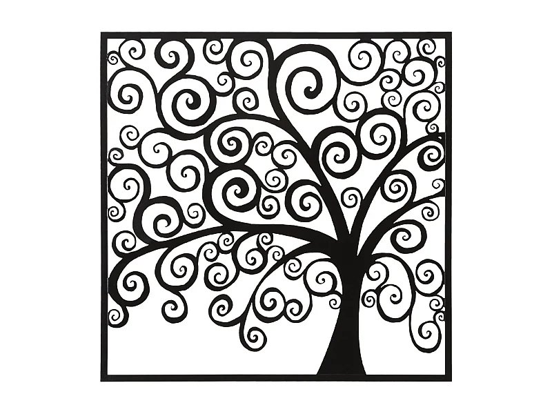 Décoration Murale Encadrée en Métal "Three Plus" 100cm Noir