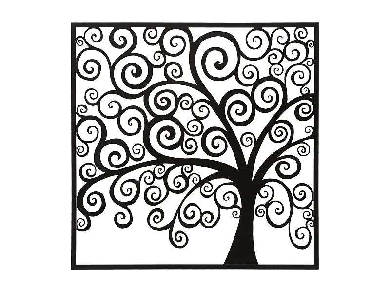 Décoration Murale Encadrée en Métal "Three Plus" 100cm Noir