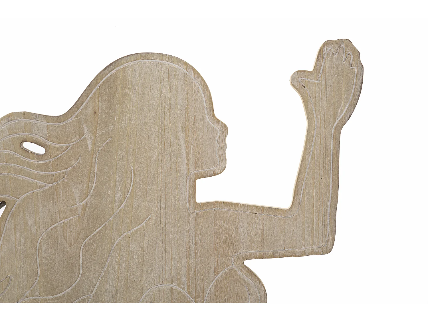 Décoration Murale en Métal "Sirène" 60cm Naturel & Bleu