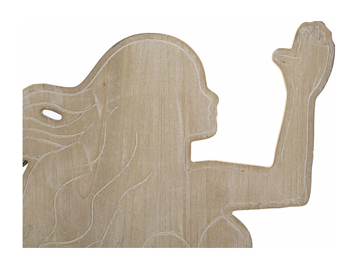 Décoration Murale en Métal "Sirène" 60cm Naturel & Bleu