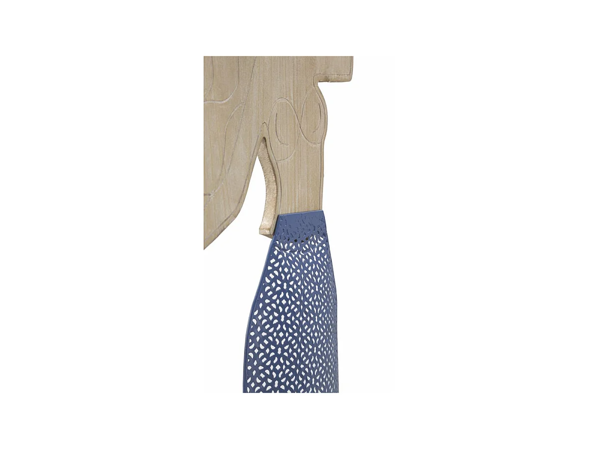 Décoration Murale en Métal "Sirène" 60cm Naturel & Bleu