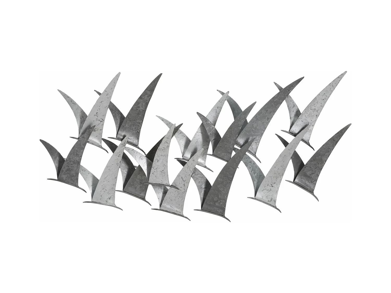 Panneau décoratif 3D en métal argenté mouettes cm 93x12,7x47,6