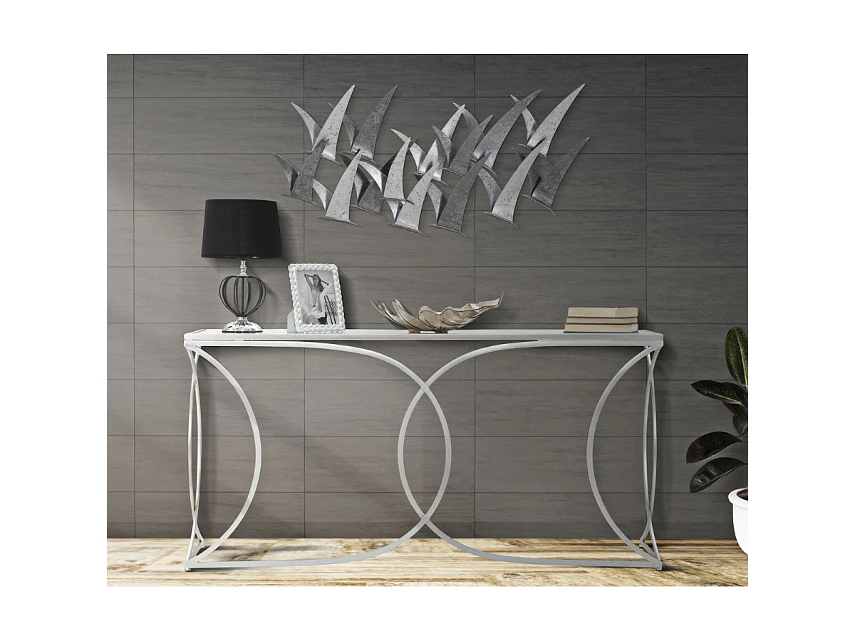 Décoration Murale en Métal "Gabbiani" 93cm Gris