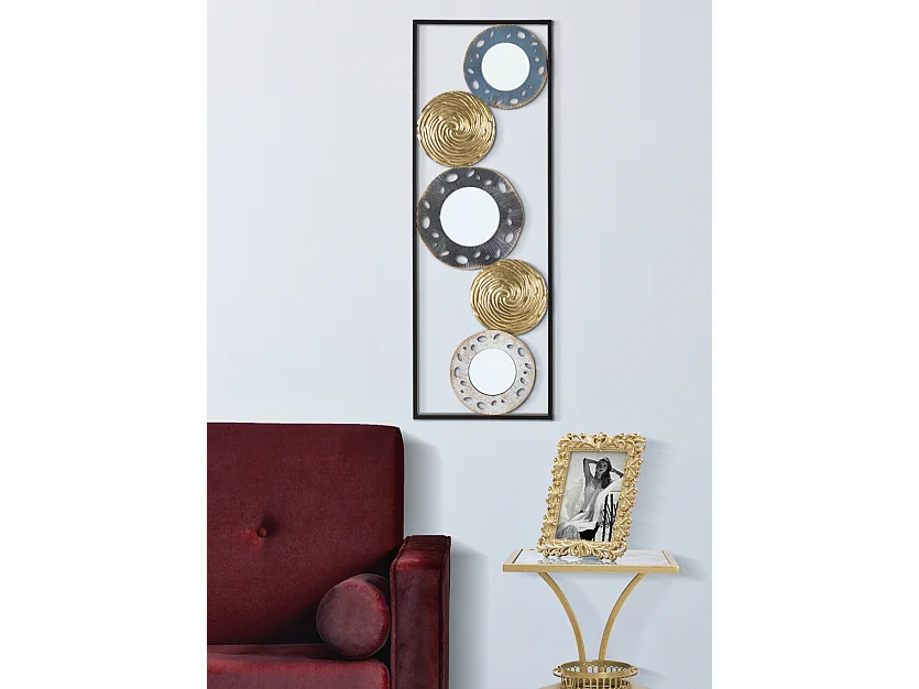 Décoration Murale Encadrée 3 Miroirs "Gloty" 90cm Multicolore