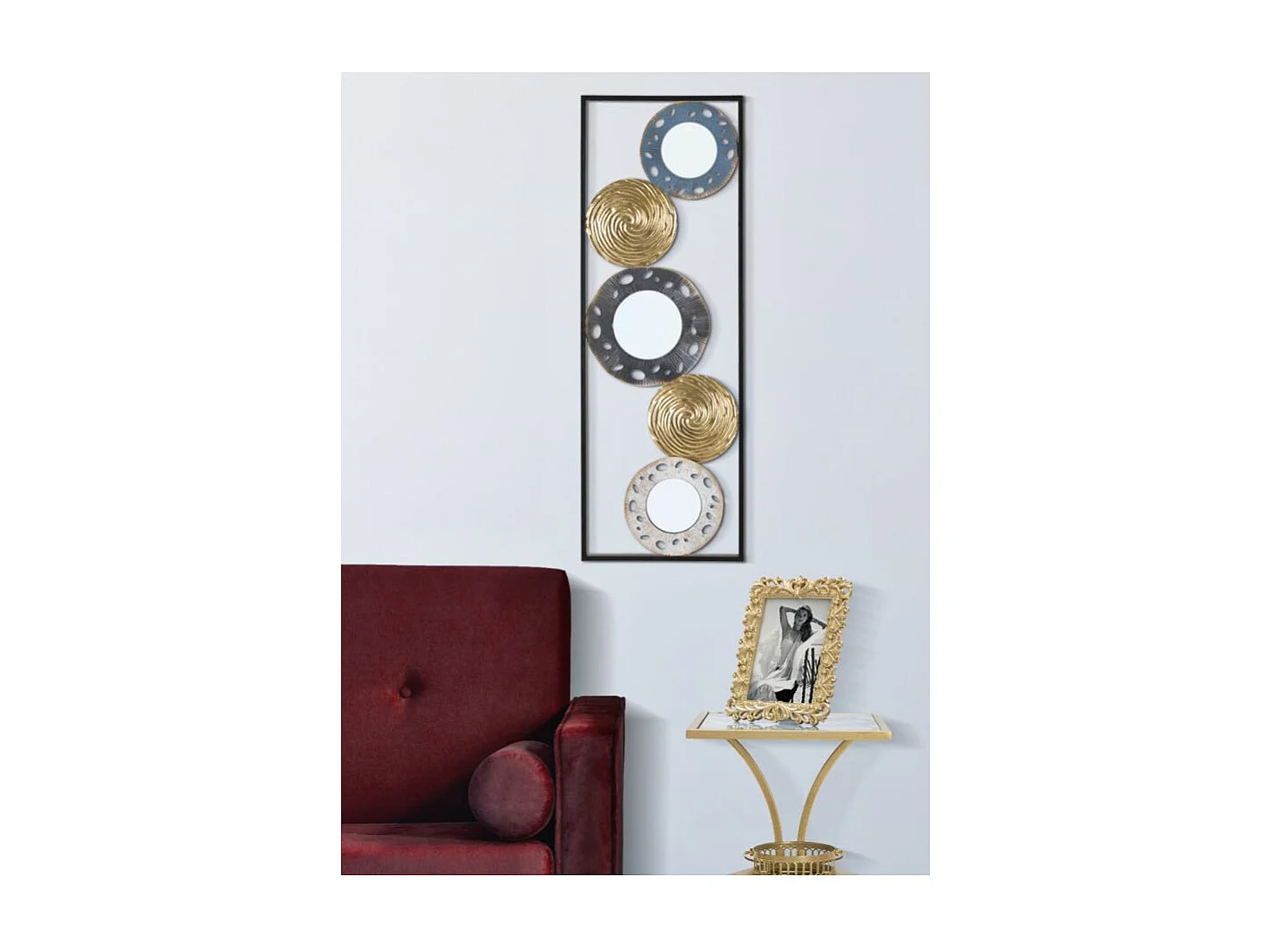 Décoration Murale Encadrée 3 Miroirs "Gloty" 90cm Multicolore