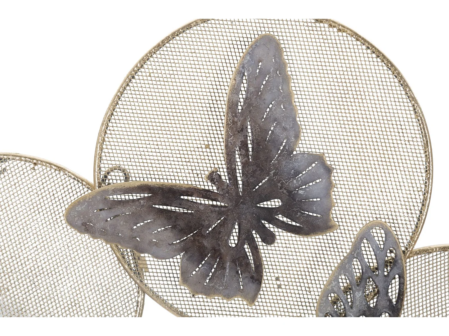 Déco Murale en Métal "Papillons sur Cercle" 66cm Multicolore