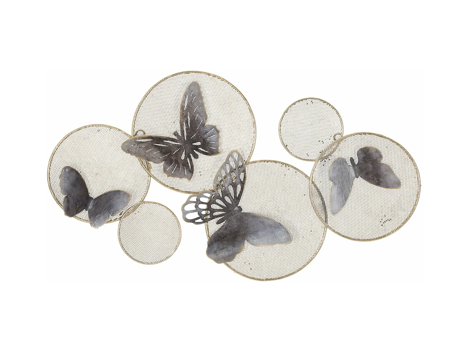 Panneau Décoratif en Métal 3D Butterfly Dark – Panneau en Fer avec Design Géométrique et Abstrait, Dimensions 66x5x38 cm, Multicolore