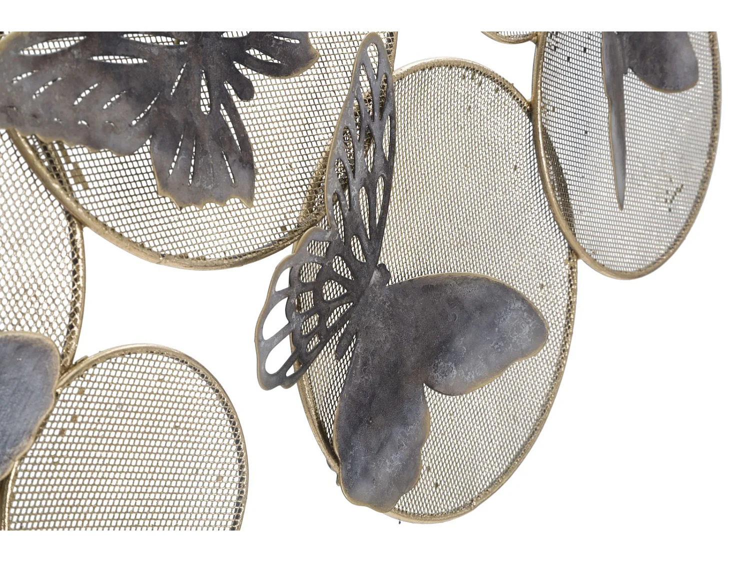 Déco Murale en Métal "Papillons sur Cercle" 66cm Multicolore