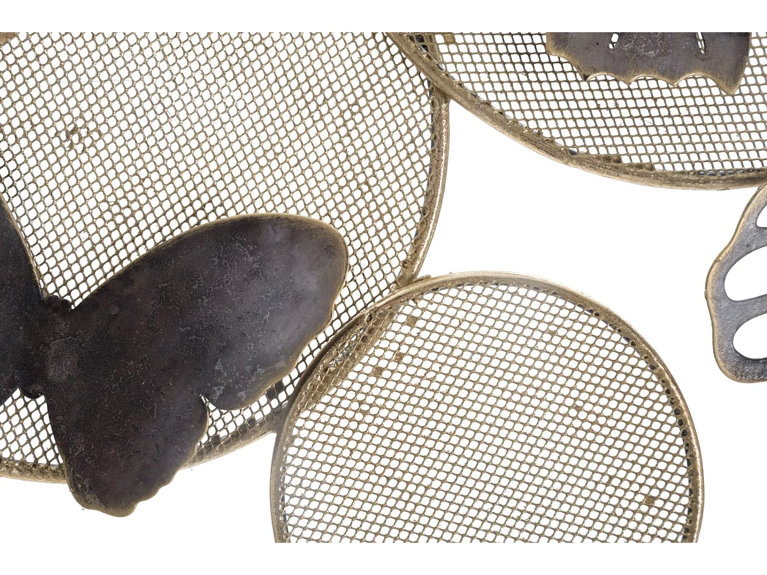 Déco Murale en Métal "Papillons sur Cercle" 66cm Multicolore