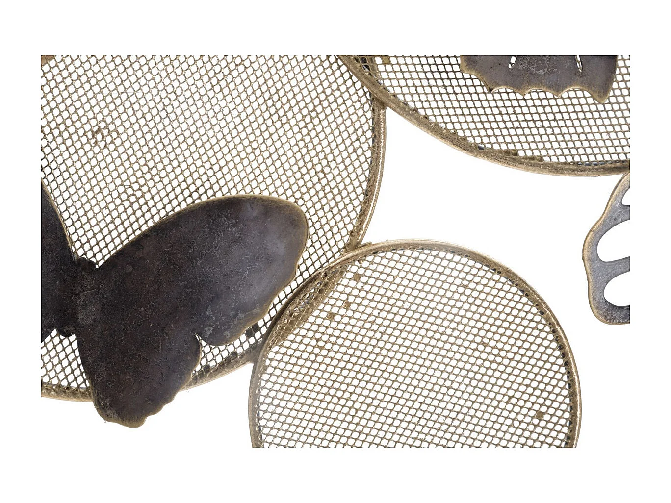 Déco Murale en Métal "Papillons sur Cercle" 66cm Multicolore