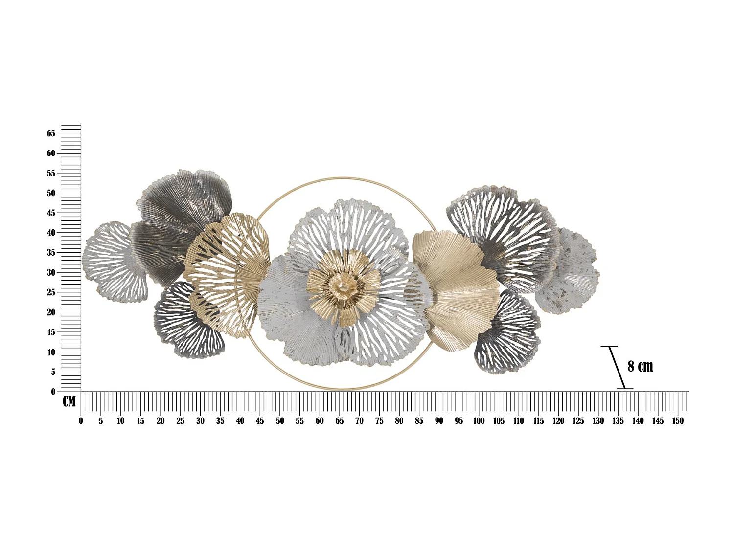 Décoration Murale en Métal "Poxy" 130cm Multicolore