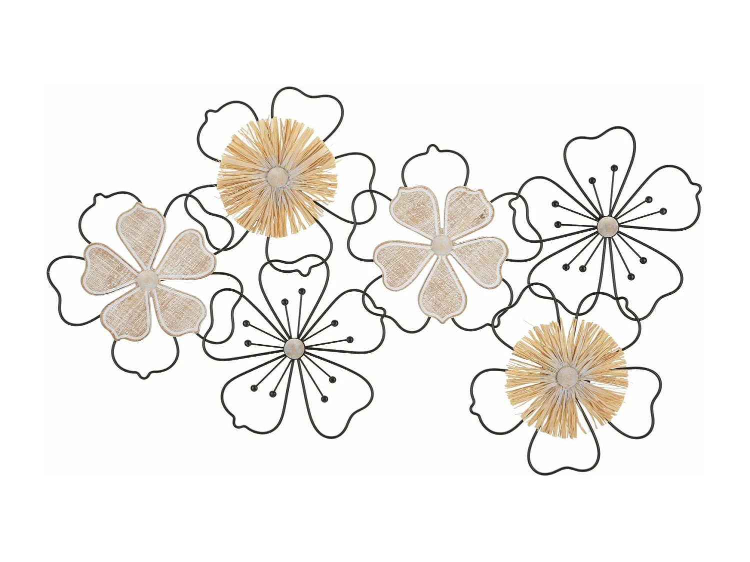 Pannello decorativo 3D in metallo legno multicolore cm 75x3,5x42