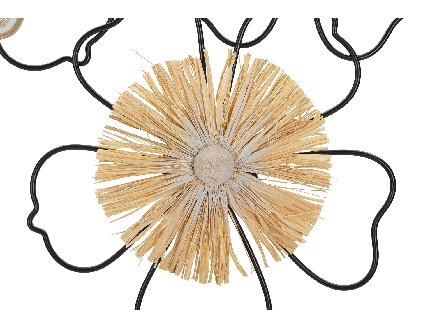 Décoration Murale en Métal "Itis" 75cm Noir & Naturel