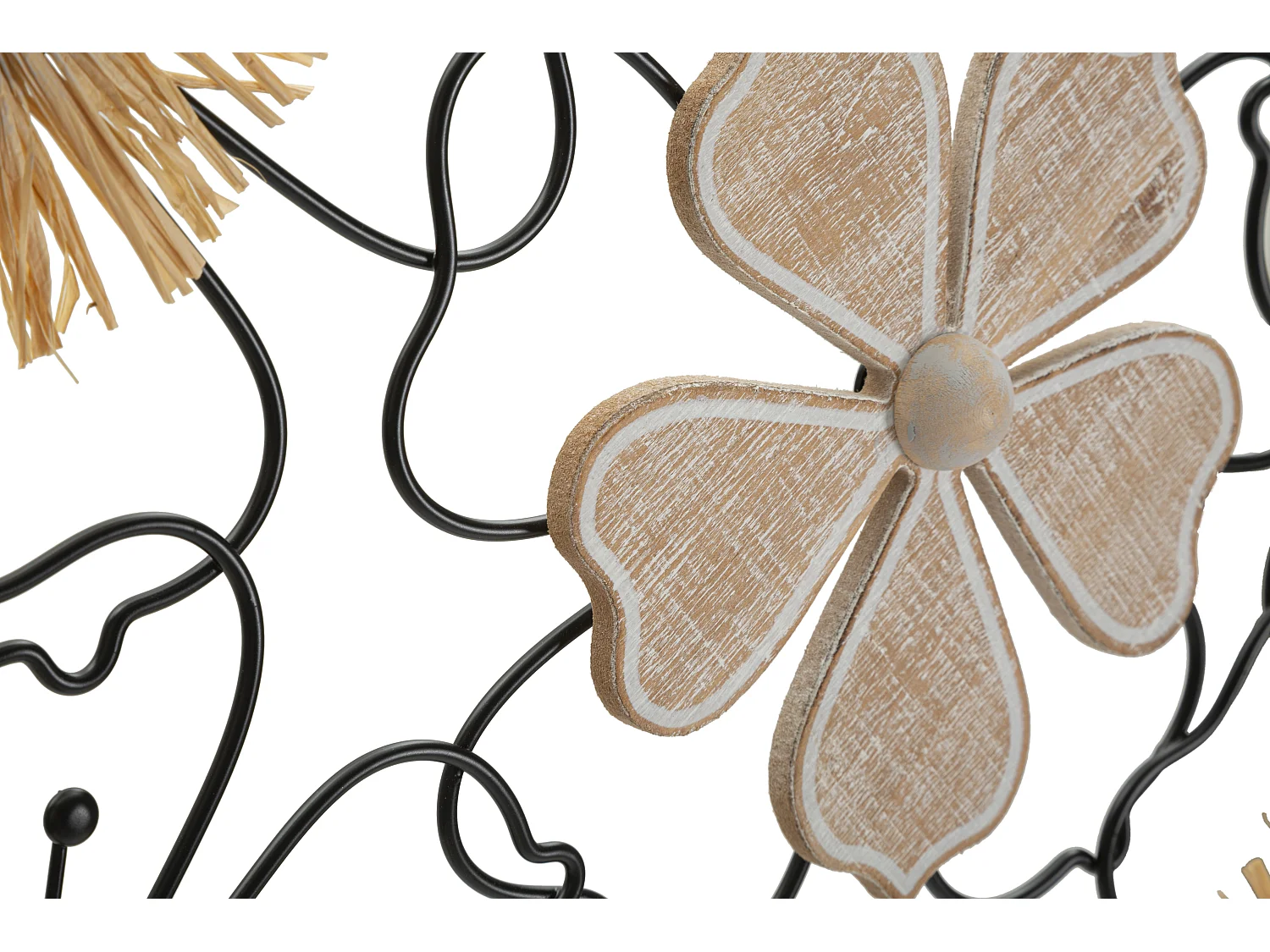 Décoration Murale en Métal "Itis" 75cm Noir & Naturel