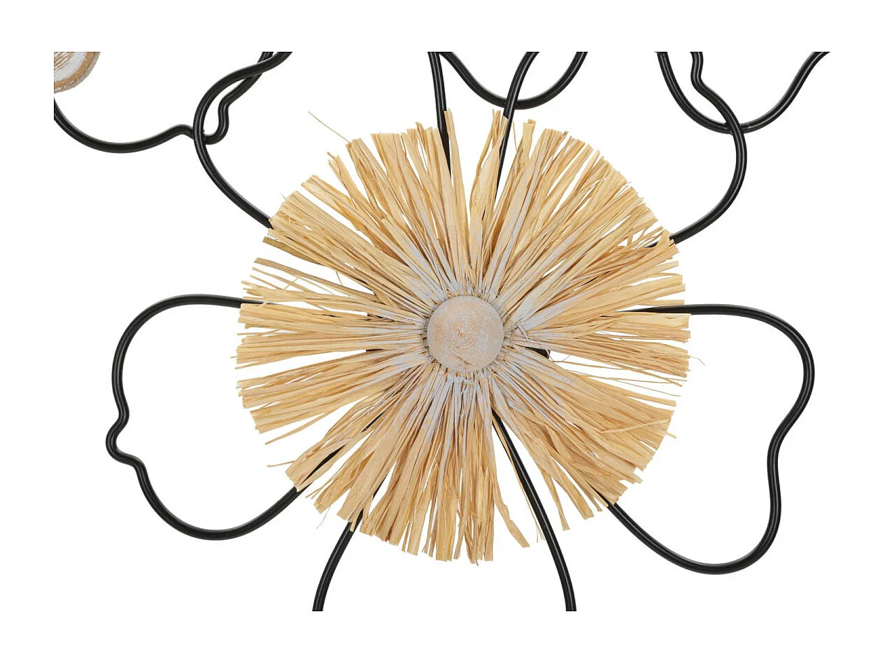 Décoration Murale en Métal "Itis" 75cm Noir & Naturel