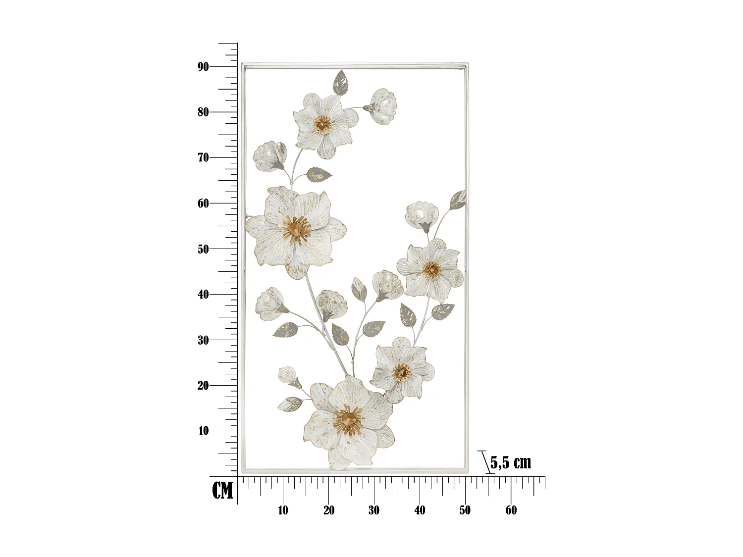 Décoration Murale Encadrée en Métal "Flix" 90cm Multicolore