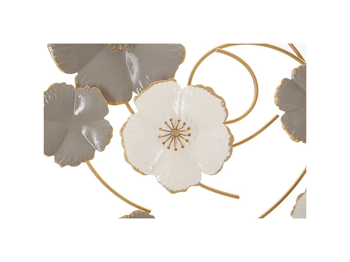 3D-Dekopaneel floral aus Metall mehrfarbig 63,5x5x67,9 cm