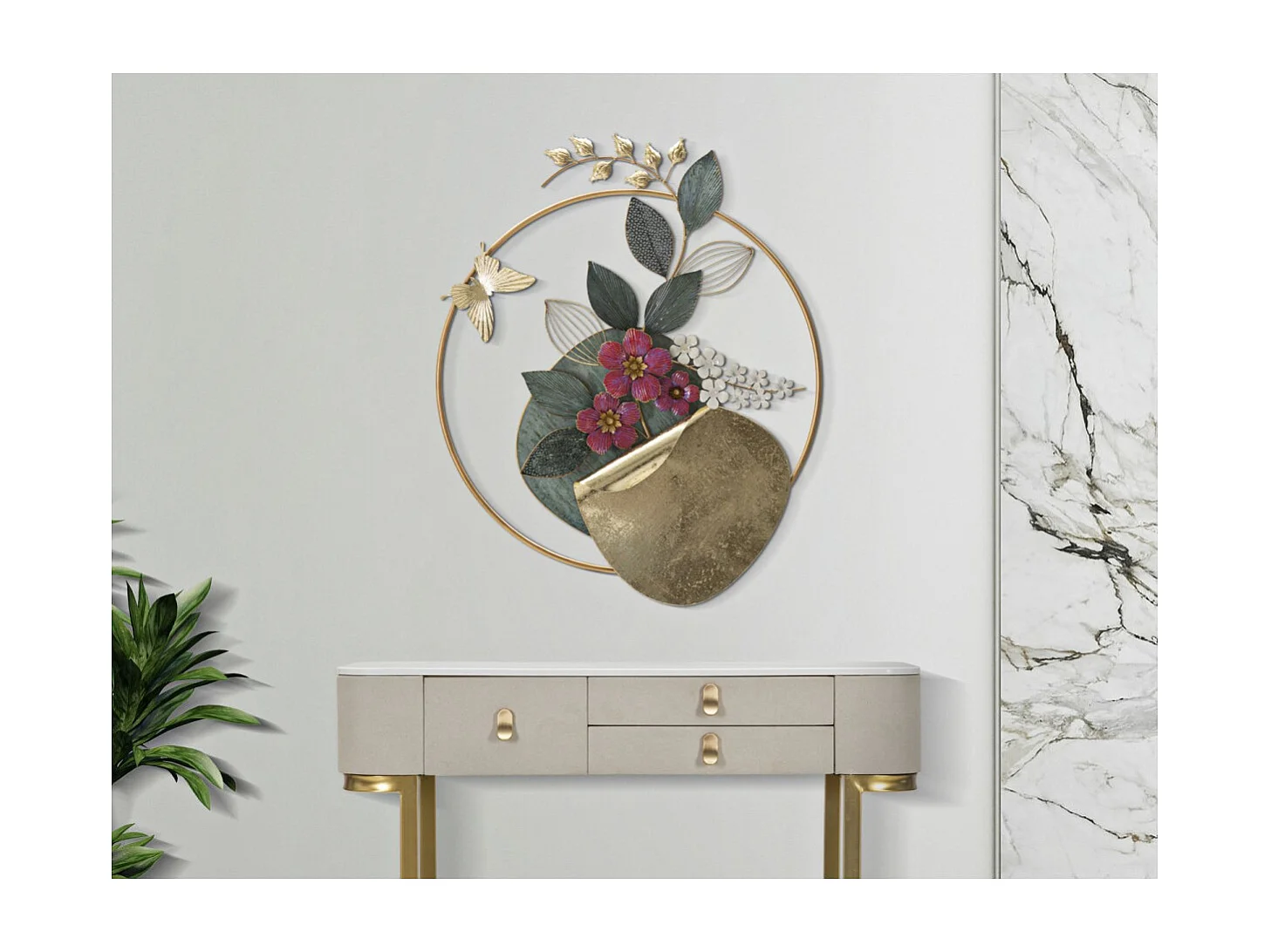 Décoration Murale Ronde en Métal "Gard" 74cm Multicolore