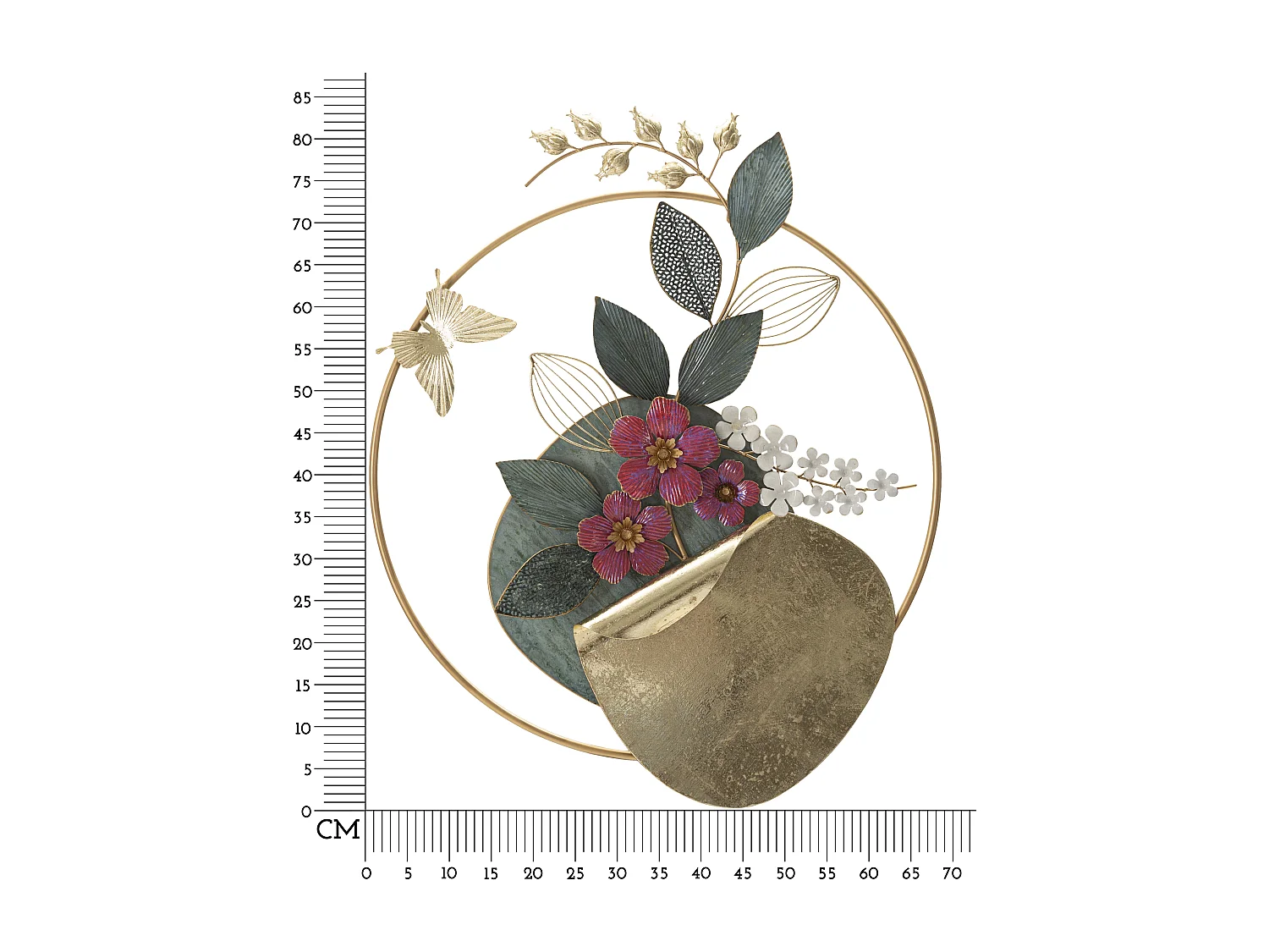 Décoration Murale Ronde en Métal "Gard" 74cm Multicolore