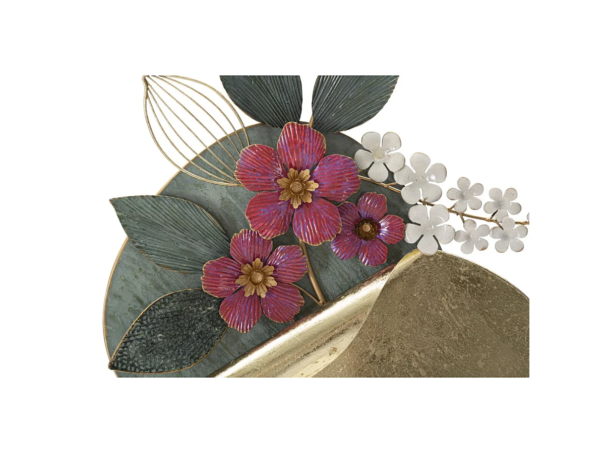 3D-Dekopaneel Blumen aus Metall mehrfarbig 67x8x74 cm