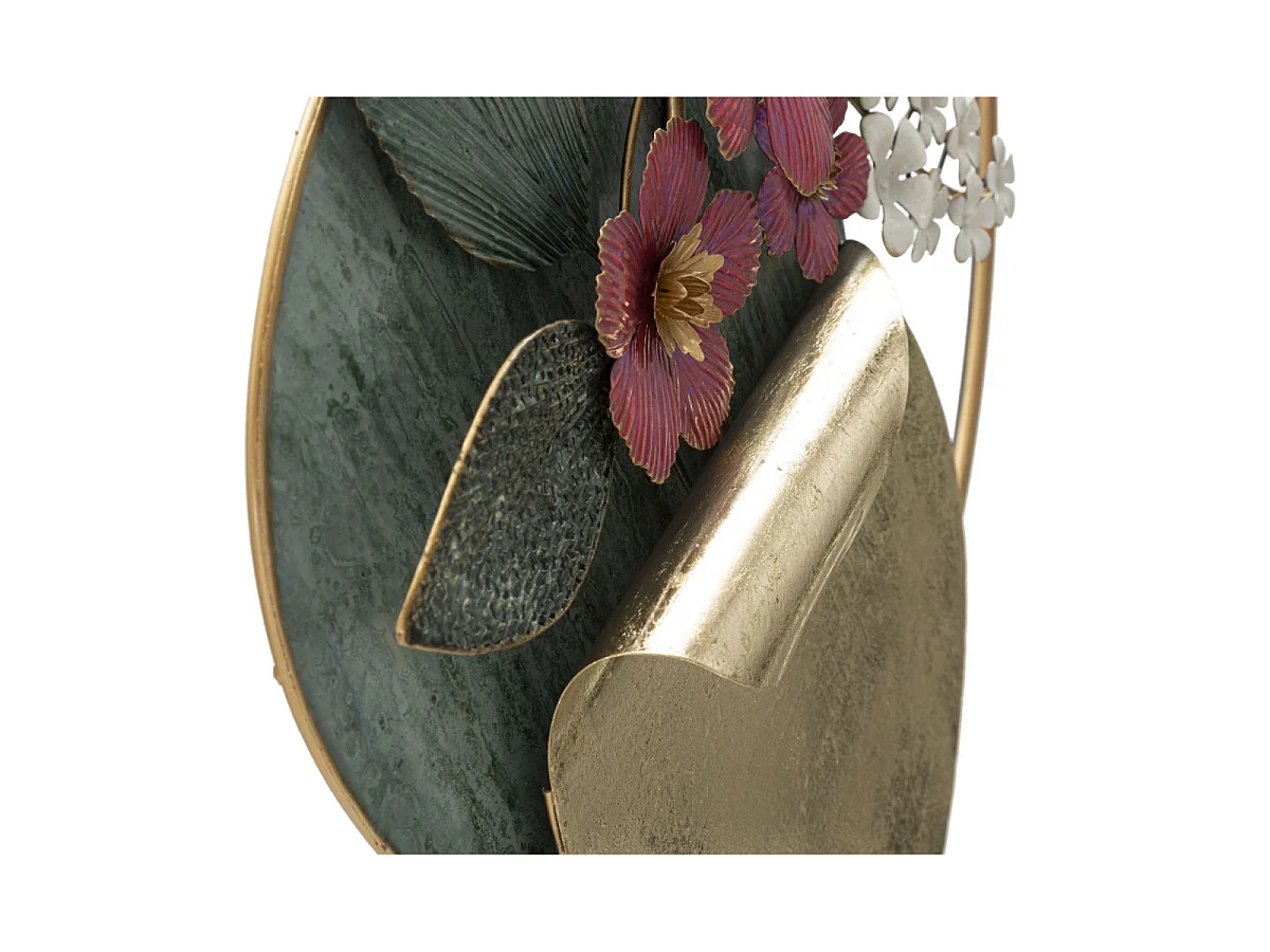 3D-Dekopaneel Blumen aus Metall mehrfarbig 67x8x74 cm