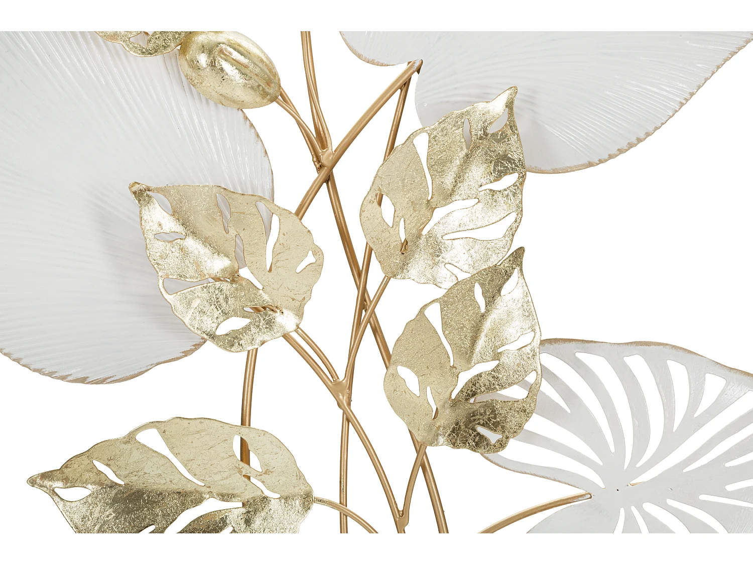 Décoration Murale en Métal "Pitch" 90cm Blanc & Or