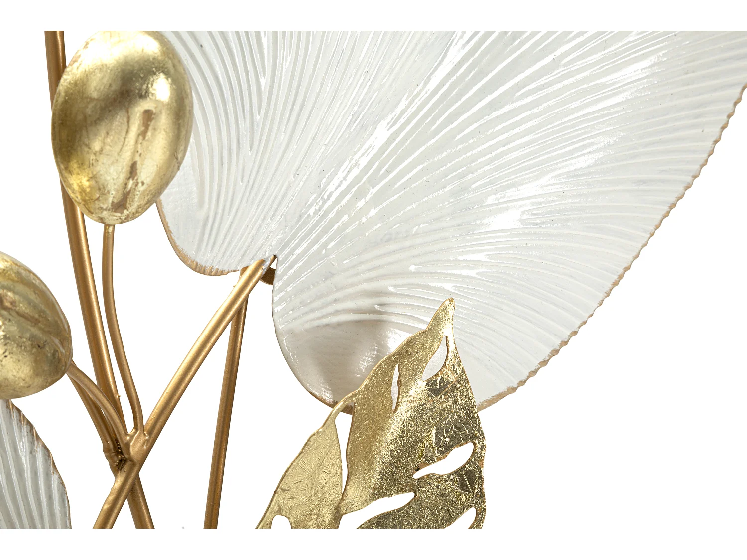 Décoration Murale en Métal "Pitch" 90cm Blanc & Or