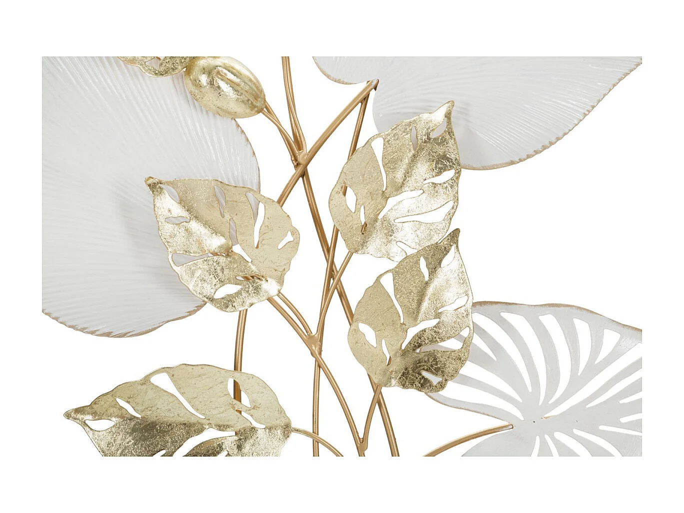 Décoration Murale en Métal "Pitch" 90cm Blanc & Or