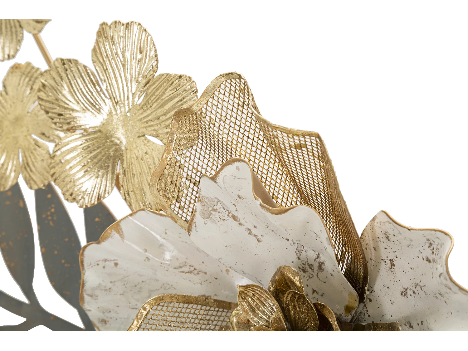 Pannello decorativo 3D fiori in metallo multicolore cm 90,2x7,6x41,9