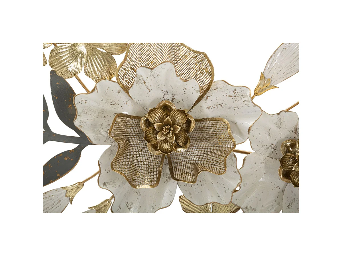 3D-Dekopaneel Blumen aus Metall mehrfarbig 90,2x7,6x41,9 cm