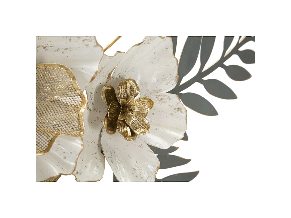 3D-Dekopaneel Blumen aus Metall mehrfarbig 90,2x7,6x41,9 cm