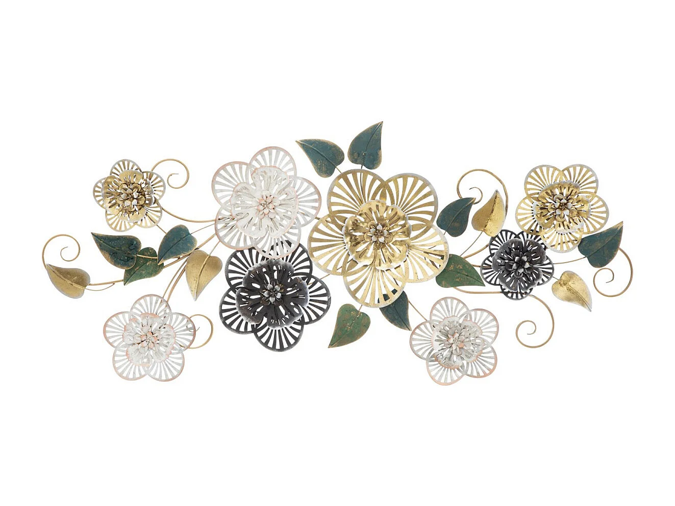 Pannello decorativo 3D in metallo multicolore cm 118x4x58