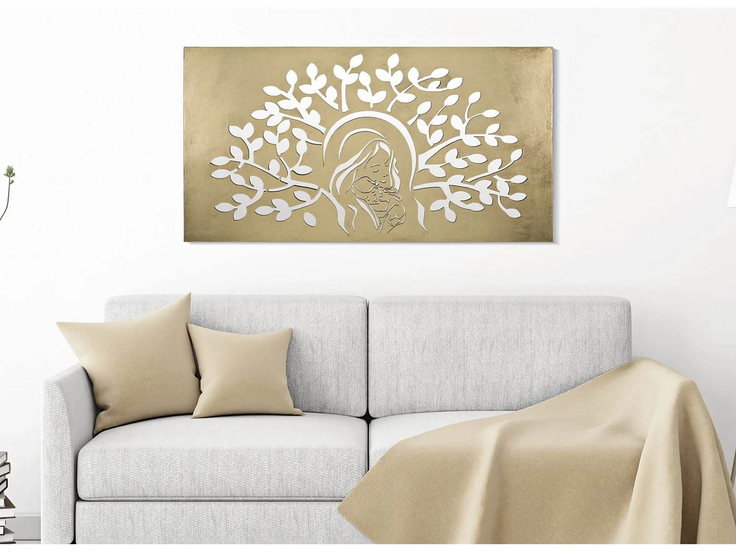 Décoration Murale en Métal "Nativity" 120cm Or