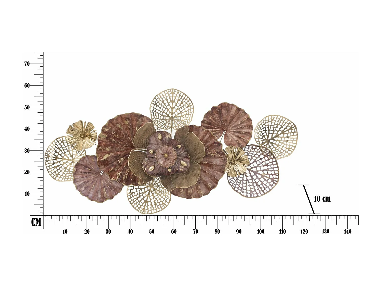 Pannello decorativo 3D in metallo multicolore cm 118x10x58