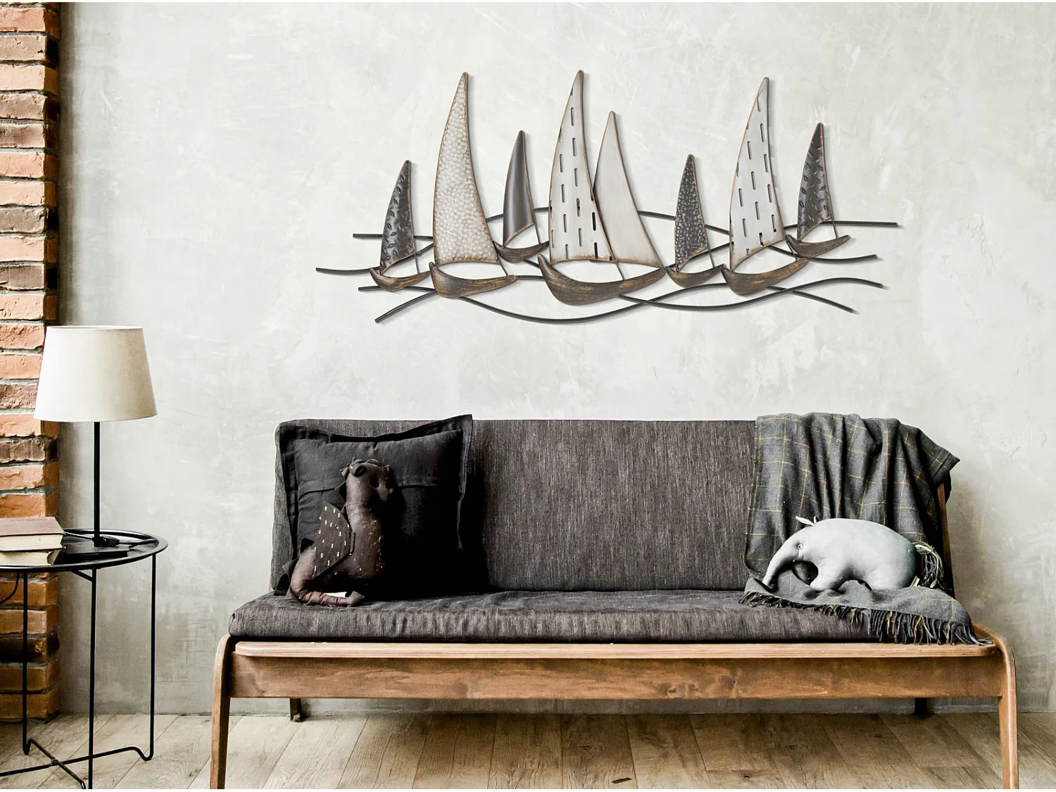 Décoration Murale en Métal "Regata" 100cm Multicolore