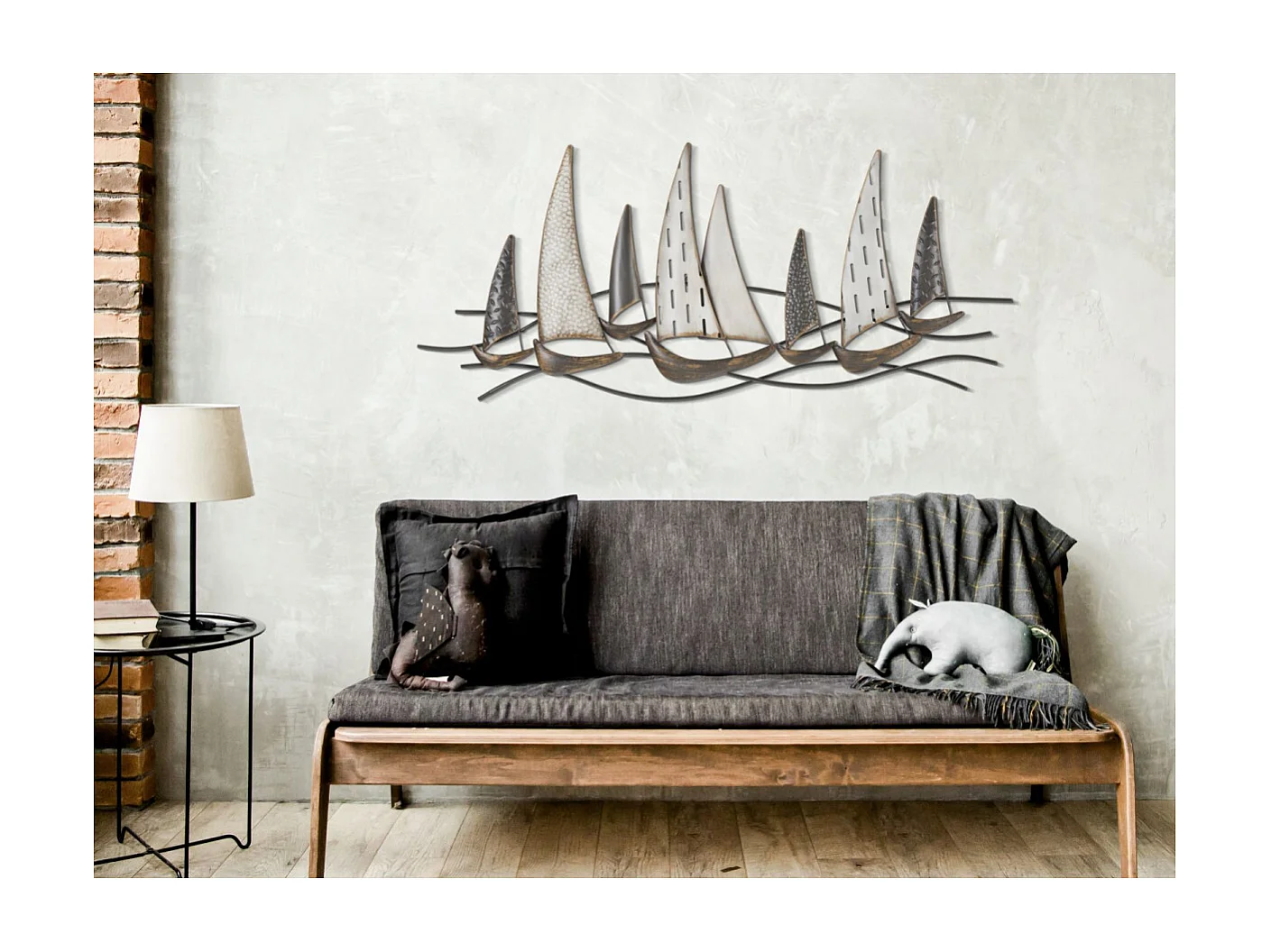 Décoration Murale en Métal "Regata" 100cm Multicolore