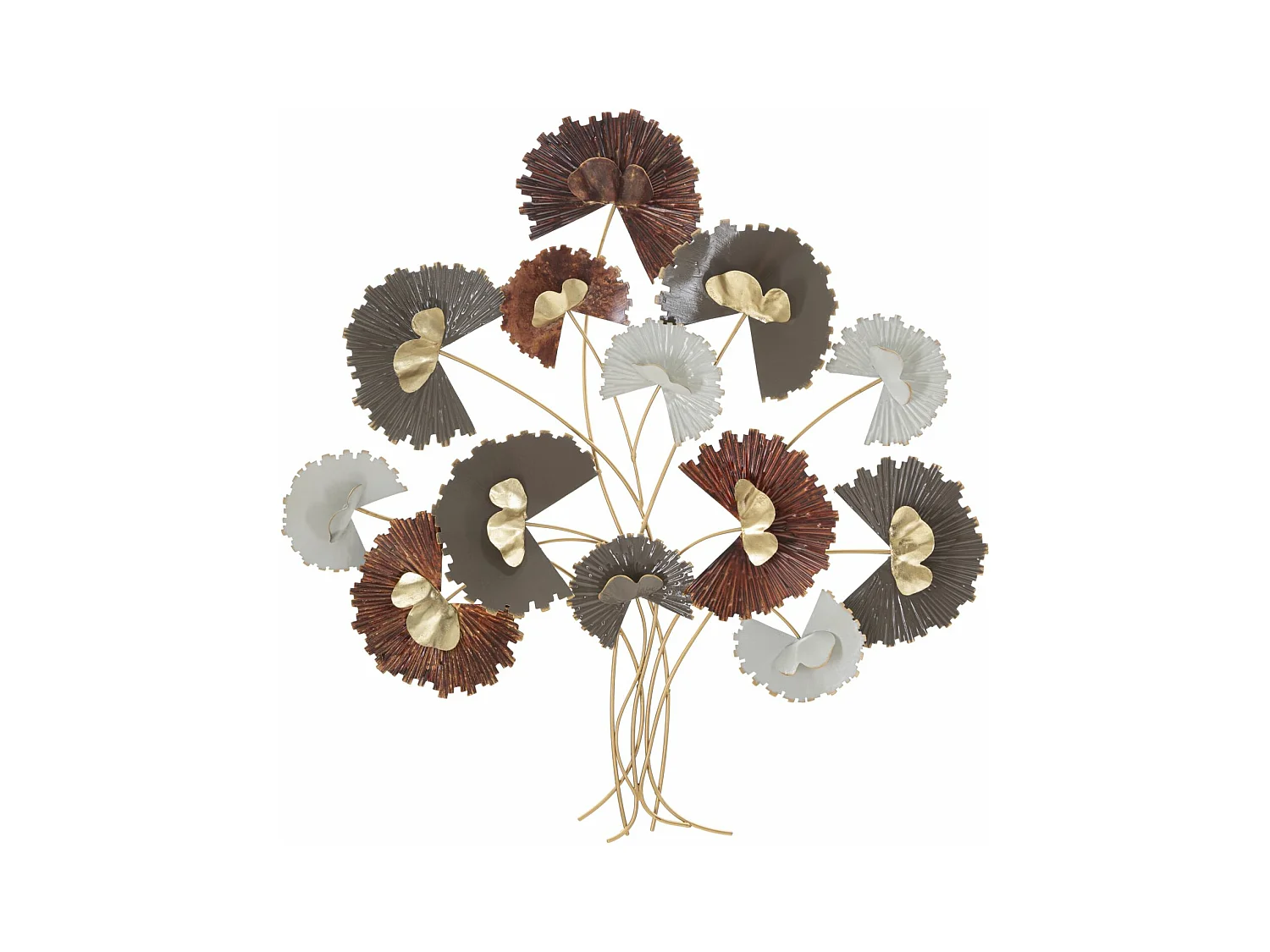 Panneau Mural Décoratif 3D en Métal - Arbre aux Feuilles Multicolores - 78x8x80 cm - Décoration Murale Moderne