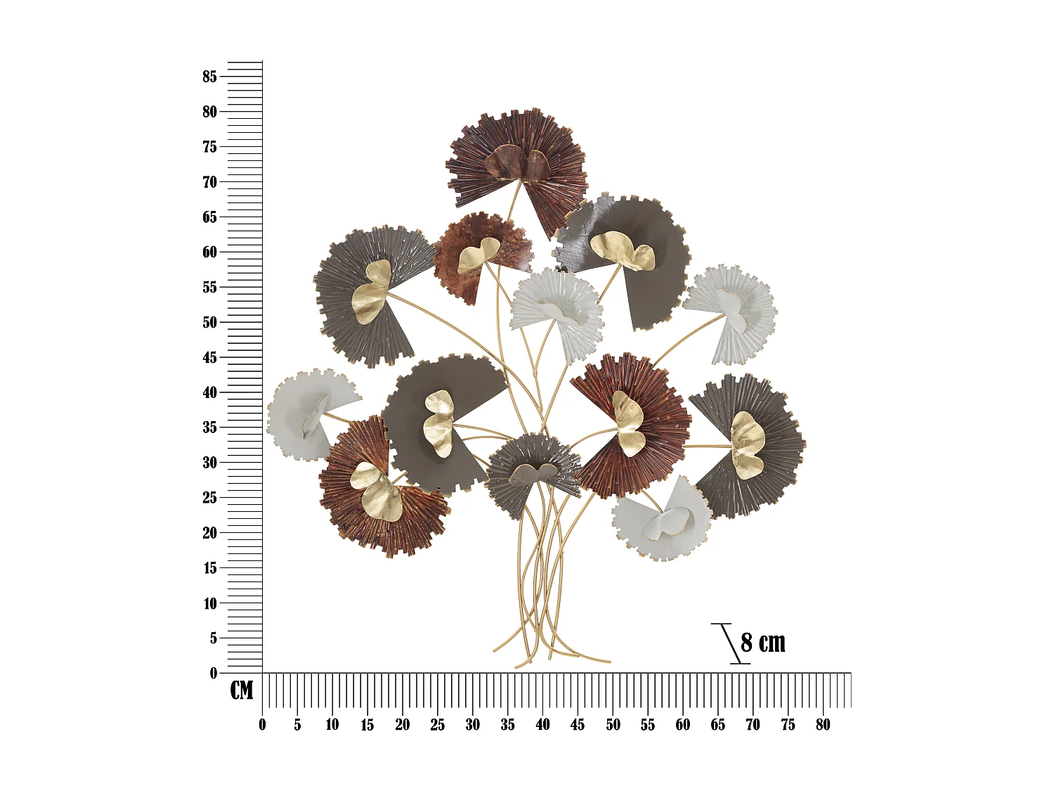 Décoration Murale en Métal "Reddy" 80cm Multicolore