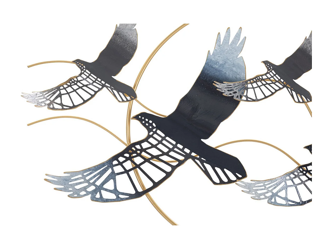 Décoration Murale Encadrée en Métal "Oiseaux" 91cm Multicolore