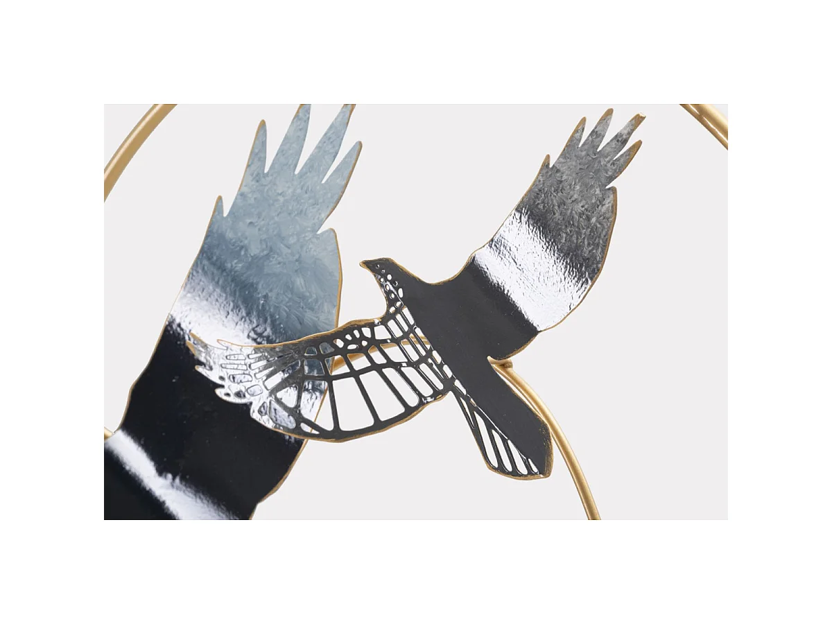 Décoration Murale Encadrée en Métal "Oiseaux" 91cm Multicolore