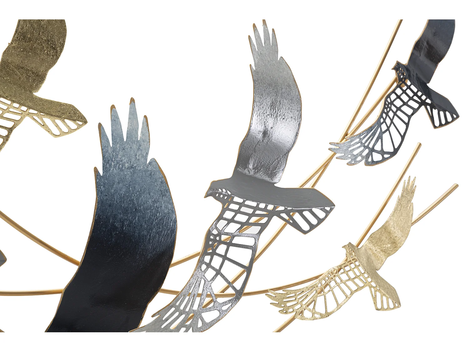 Décoration Murale en Métal "Oiseaux" 90cm Multicolore