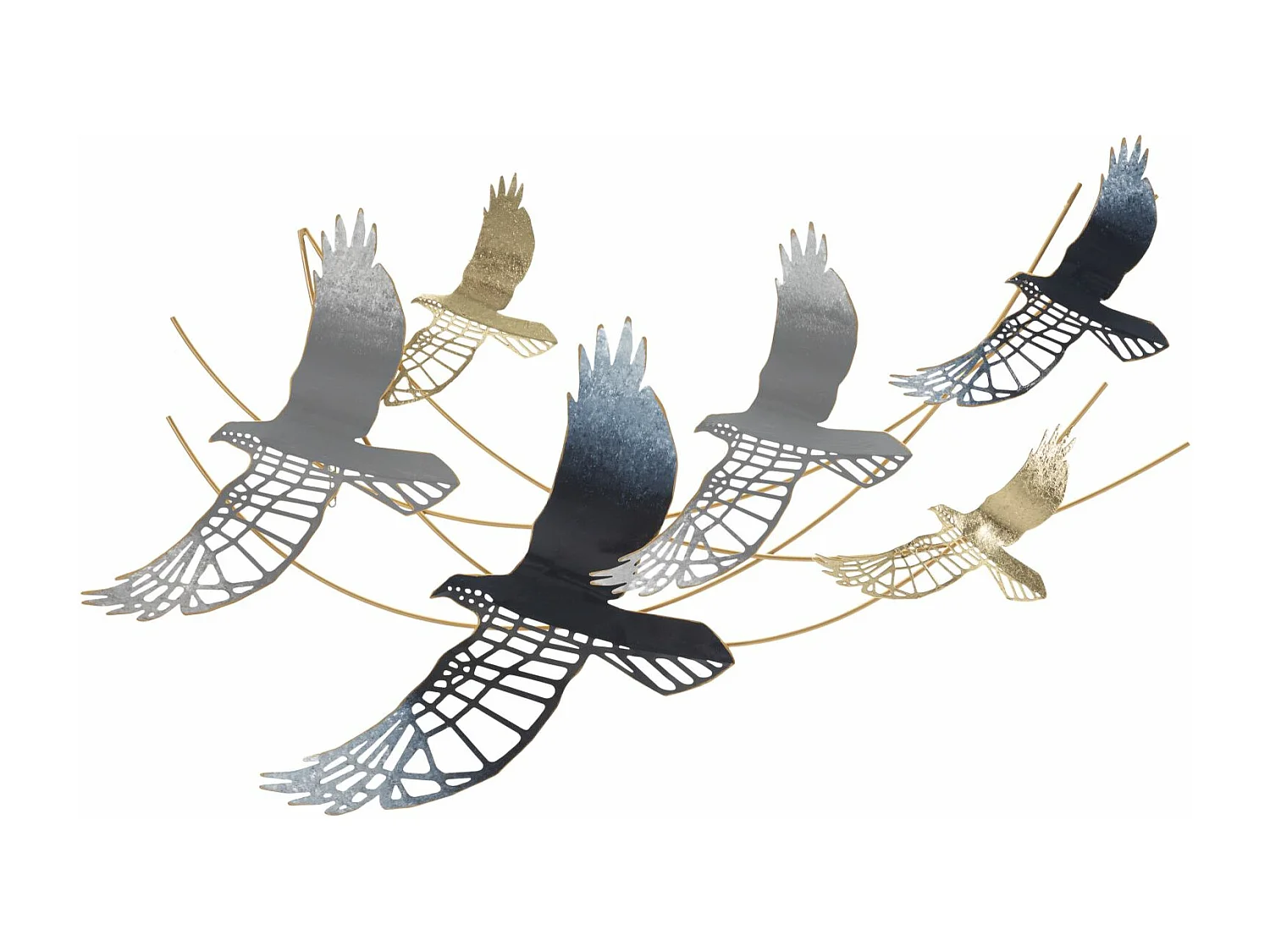 Décoration Murale en Métal "Oiseaux" 90cm Multicolore