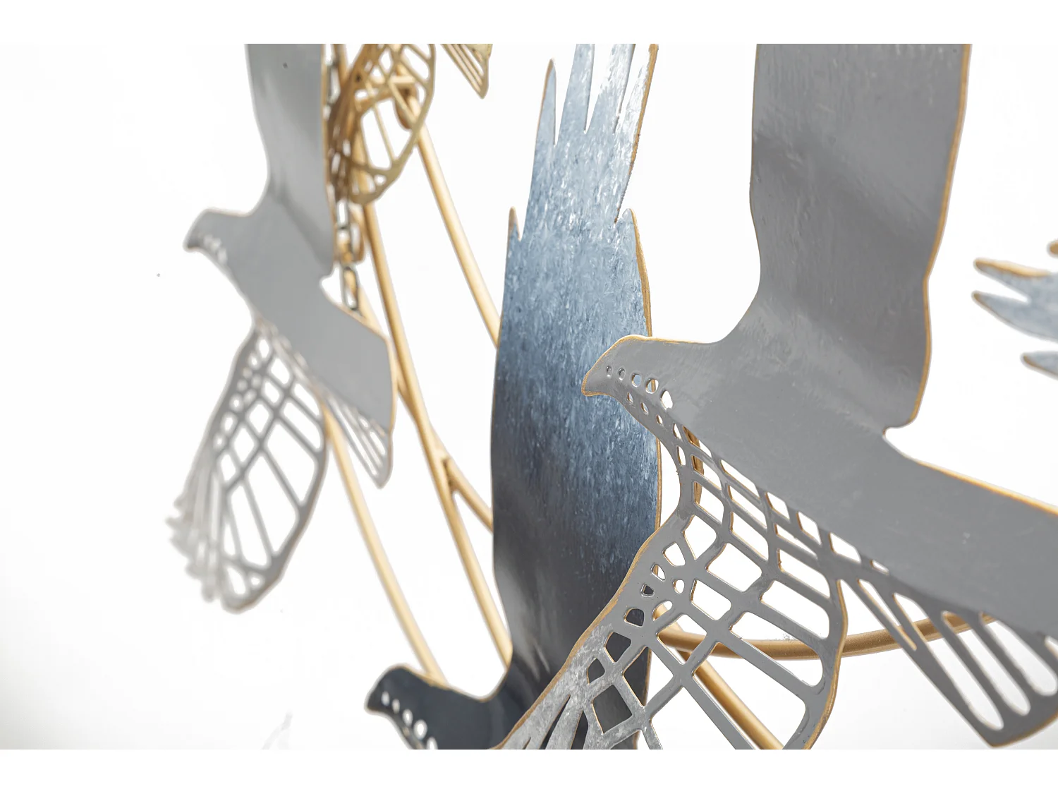 Décoration Murale en Métal "Oiseaux" 90cm Multicolore