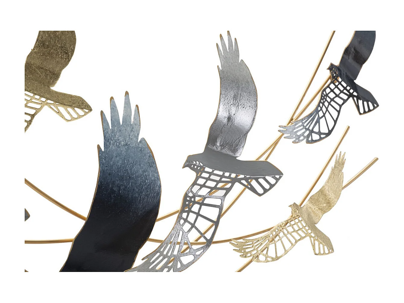 Décoration Murale en Métal "Oiseaux" 90cm Multicolore