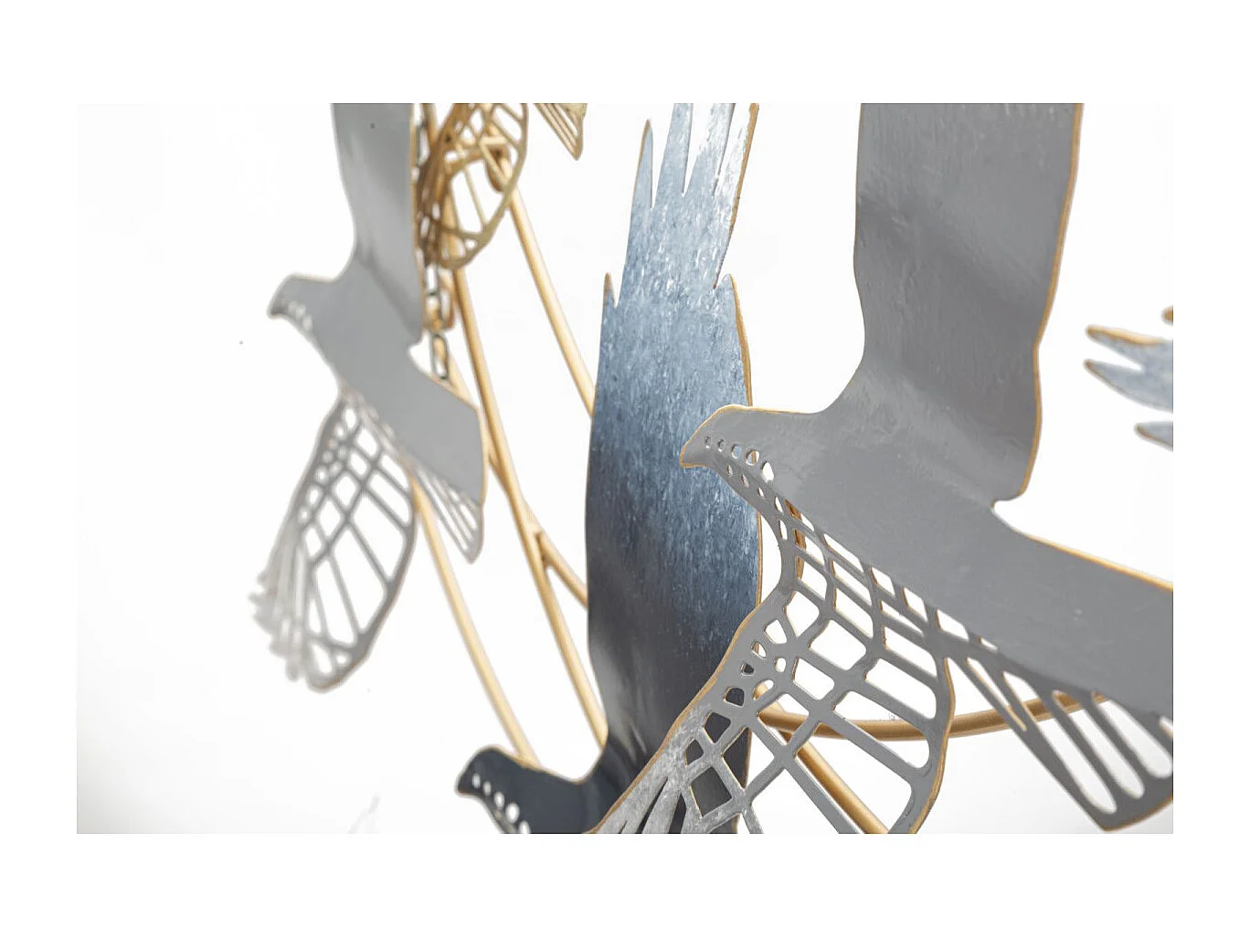 Décoration Murale en Métal "Oiseaux" 90cm Multicolore