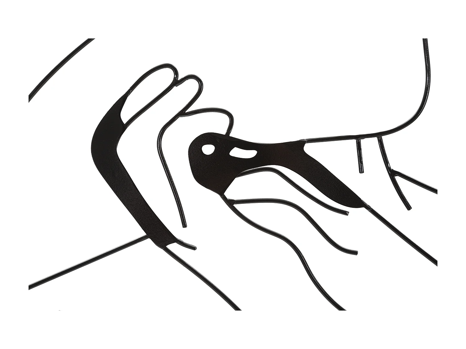 Pannello decorativo 3D in metallo nero donna con cappello cm 60x1x80