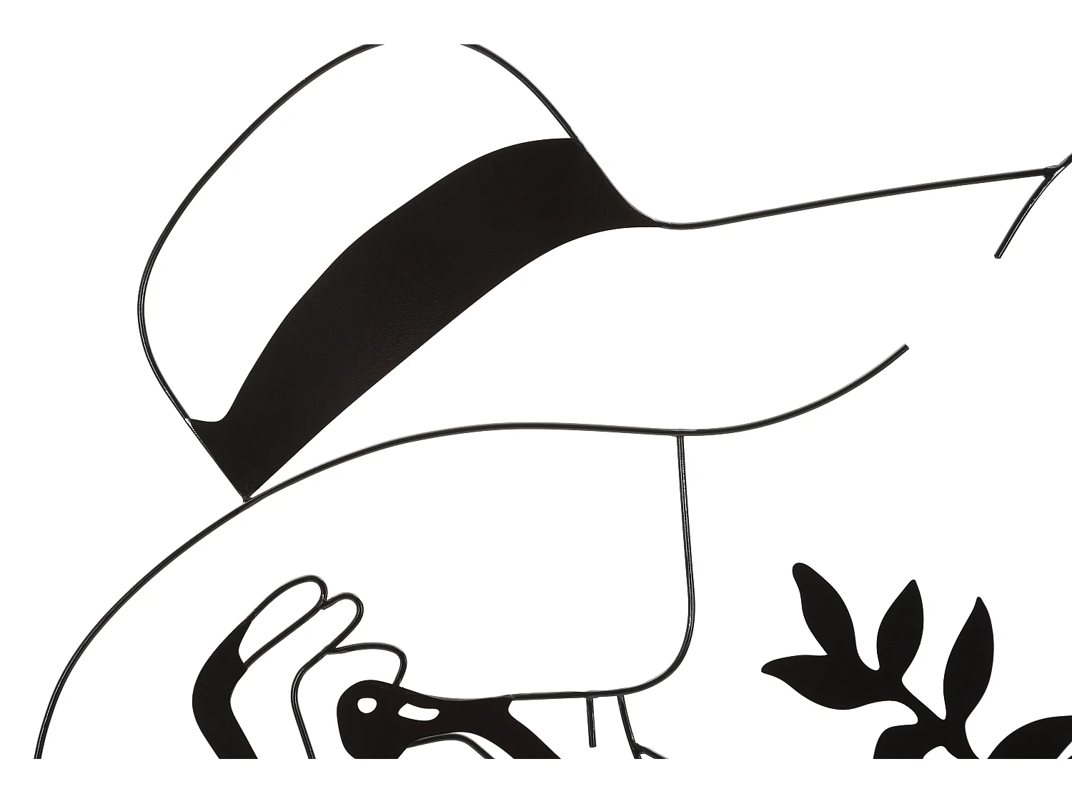 Panneau décoratif 3D en métal noir pour femme avec chapeau cm 60x1x80