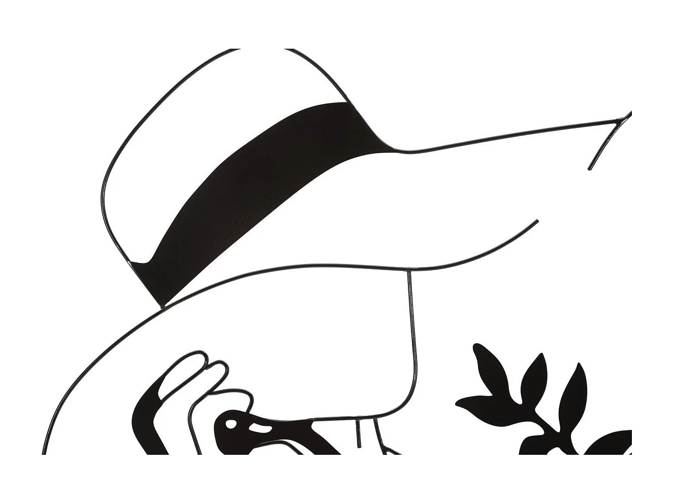 Déco Murale Encadrée en Métal "Chapeau" 80cm Noir